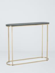 John Lewis Ned Marble Top Console Table, Jade Green - thumbnail 1