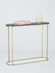 John Lewis Ned Marble Top Console Table, Jade Green - thumbnail 4