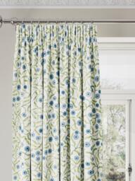 John Lewis x Anine Cecilie Iversen Floret Pair Blackout Lined Pencil Pleat Curtains, Glacier - thumbnail 1