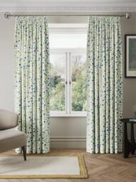 John Lewis x Anine Cecilie Iversen Floret Pair Blackout Lined Pencil Pleat Curtains, Glacier - thumbnail 2