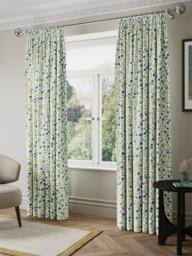 John Lewis x Anine Cecilie Iversen Floret Pair Blackout Lined Pencil Pleat Curtains, Glacier - thumbnail 3