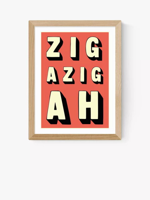 EAST END PRINTS Indieprints 'Zig-Azig-Ah' Framed Print