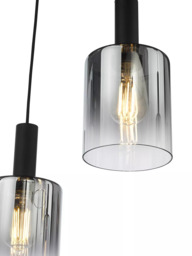 Där Savannah 6 Arm Bar Ceiling Light, Black/Smoked - thumbnail 6
