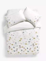 John Lewis Gingko Panel Pure Cotton Sateen Duvet Cover Set, 220 Thread Count - thumbnail 1