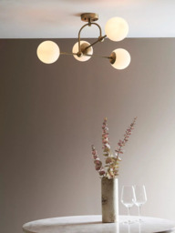 Bay Lighting Tosca 4 Arm Semi Flush Ceiling Light, Gold - thumbnail 2