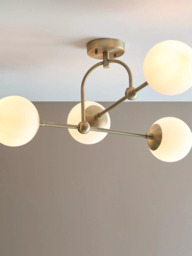 Bay Lighting Tosca 4 Arm Semi Flush Ceiling Light, Gold - thumbnail 3