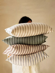 Piglet in Bed Pembroke Stripe Rectangular Cushion Cover - thumbnail 2