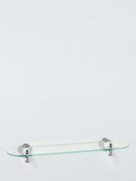 John Lewis Legacy Glass Bathroom Shelf, White/Chrome - thumbnail 2