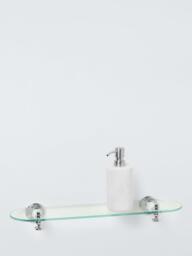 John Lewis Legacy Glass Bathroom Shelf, White/Chrome - thumbnail 4