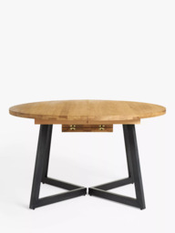 John Lewis Calia 4-6 Seater Round Extending Dining Table, Solid Oak - thumbnail 3