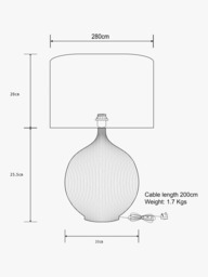 John Lewis Ebony Ceramic Table Lamp - thumbnail 6