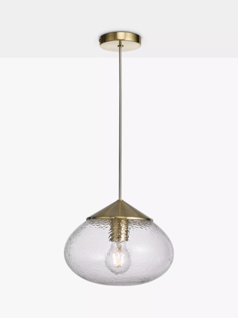 John Lewis Artisan Single Pendant Ceiling Light, Warm Satin Brass