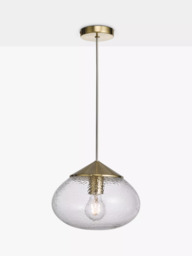 John Lewis Artisan Single Pendant Ceiling Light, Warm Satin Brass - thumbnail 1