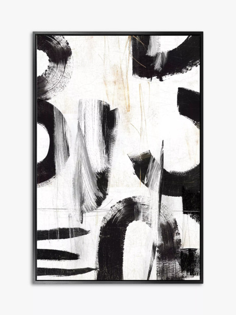 John Lewis 'Concept III' Abstract Framed Canvas Print, 126 x 86cm, Black/White - image 1