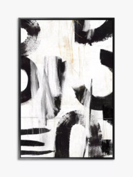 John Lewis 'Concept III' Abstract Framed Canvas Print, 126 x 86cm, Black/White - thumbnail 1