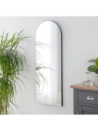 Yearn Delicacy Arched Wood Frame Wall Mirror, 120 x 45cm