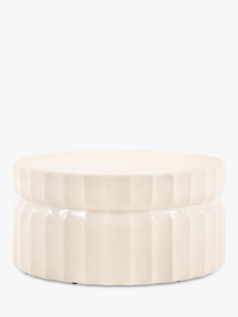 Gallery Direct Cirella Round Garden Coffee Table, 80cm, Cream - image 1