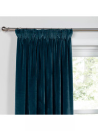 John Lewis Velvet Pair Lined Pencil Pleat Curtains - thumbnail 1