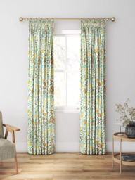 Morris & Co. Fruit Made to Measure Curtains or Roman Blind, Sap Green/Tangerine - thumbnail 3