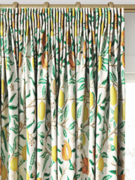 Morris & Co. Fruit Made to Measure Curtains or Roman Blind, Sap Green/Tangerine - thumbnail 2