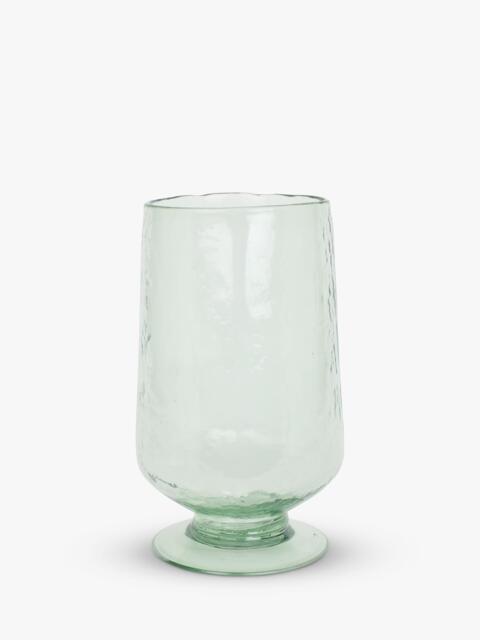 Neptune Raynes Large Hammered Glass Hurricane Vase, H30.5cm, Green - image 1
