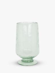 Neptune Raynes Large Hammered Glass Hurricane Vase, H30.5cm, Green