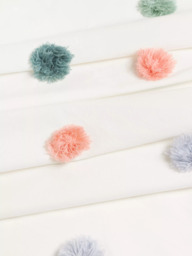 John Lewis Pom Pom Slot Top Curtain Panel, White/Multi - thumbnail 4