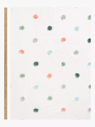 John Lewis Pom Pom Slot Top Curtain Panel, White/Multi - thumbnail 3