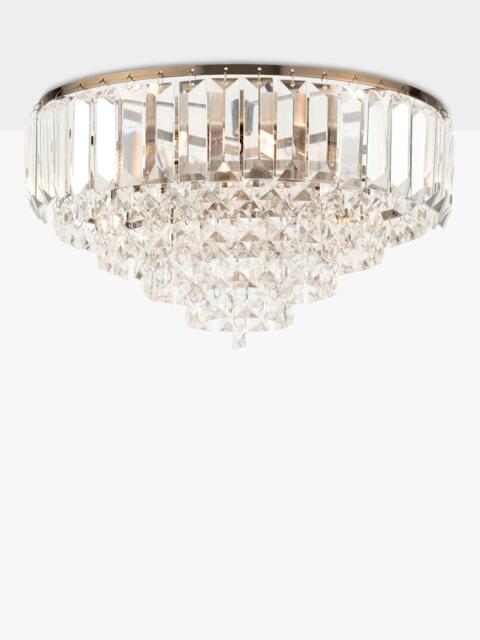 Laura Ashley Vienna Crystal Glass Flush Ceiling Light, Antique Brass - image 1