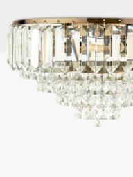 Laura Ashley Vienna Crystal Glass Flush Ceiling Light, Antique Brass - thumbnail 4