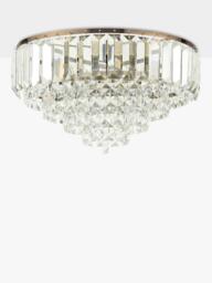 Laura Ashley Vienna Crystal Glass Flush Ceiling Light, Antique Brass - thumbnail 3