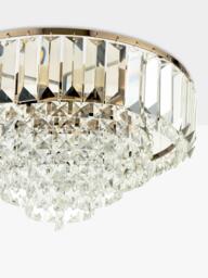 Laura Ashley Vienna Crystal Glass Flush Ceiling Light, Antique Brass - thumbnail 5