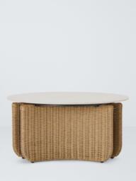 John Lewis Cove Woven Round Garden Coffee Table, 86cm, Natural - thumbnail 2