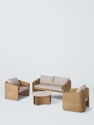 John Lewis Cove Woven Round Garden Coffee Table, 86cm, Natural - thumbnail 5