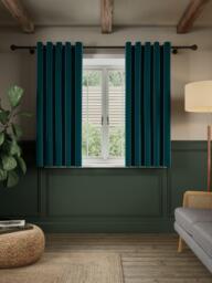 John Lewis Matte Velvet Pair Blackout Lined Eyelet Curtains - thumbnail 6