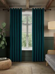John Lewis Matte Velvet Pair Blackout Lined Eyelet Curtains - thumbnail 3