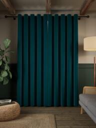 John Lewis Matte Velvet Pair Blackout Lined Eyelet Curtains - thumbnail 4