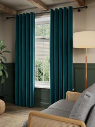 John Lewis Matte Velvet Pair Blackout Lined Eyelet Curtains - thumbnail 5