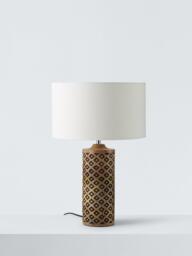 John Lewis Kollur Tall Cylindrical Table Lamp, Wood - thumbnail 2