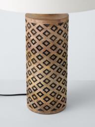 John Lewis Kollur Tall Cylindrical Table Lamp, Wood - thumbnail 4