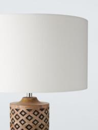 John Lewis Kollur Tall Cylindrical Table Lamp, Wood - thumbnail 3
