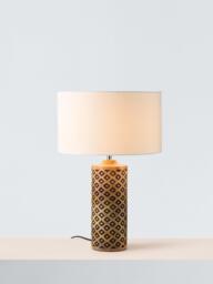 John Lewis Kollur Tall Cylindrical Table Lamp, Wood - thumbnail 1