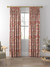 Morris & Co. Strawberry Thief Made to Measure Curtains or Roman Blind, Indian Red - thumbnail 5