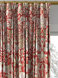 Morris & Co. Strawberry Thief Made to Measure Curtains or Roman Blind, Indian Red - thumbnail 6
