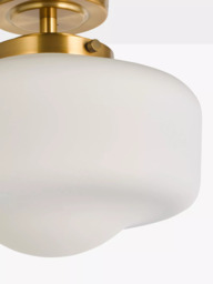 John Lewis School House Opal Glass Shade Flush Bathroom Ceiling Light - thumbnail 5
