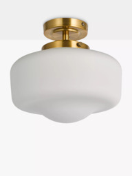 John Lewis School House Opal Glass Shade Flush Bathroom Ceiling Light - thumbnail 3