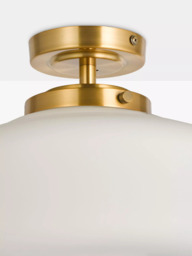 John Lewis School House Opal Glass Shade Flush Bathroom Ceiling Light - thumbnail 4