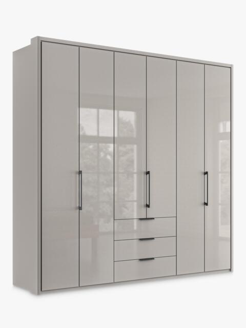 John Lewis Osaka 2.25m Bi-Fold Wardrobe with 6 Glass Doors & 3 Glass Drawers - image 1