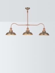 John Lewis Baldwin 3 Pendant Over Diner Bar Ceiling Light, Pewter - thumbnail 6
