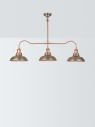 John Lewis Baldwin 3 Pendant Over Diner Bar Ceiling Light, Pewter - thumbnail 3